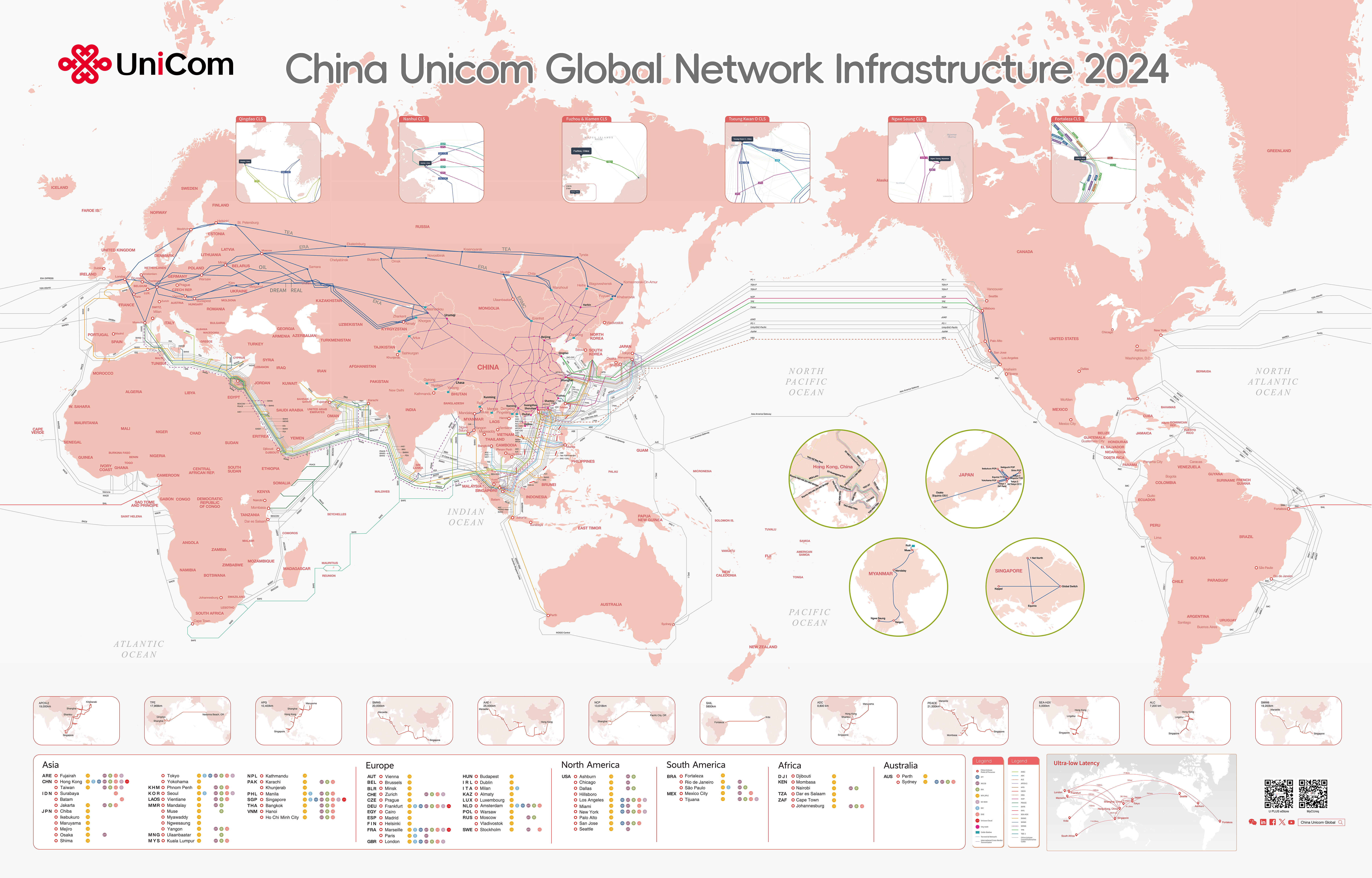 国内三大运营商全球基础设施分布图
